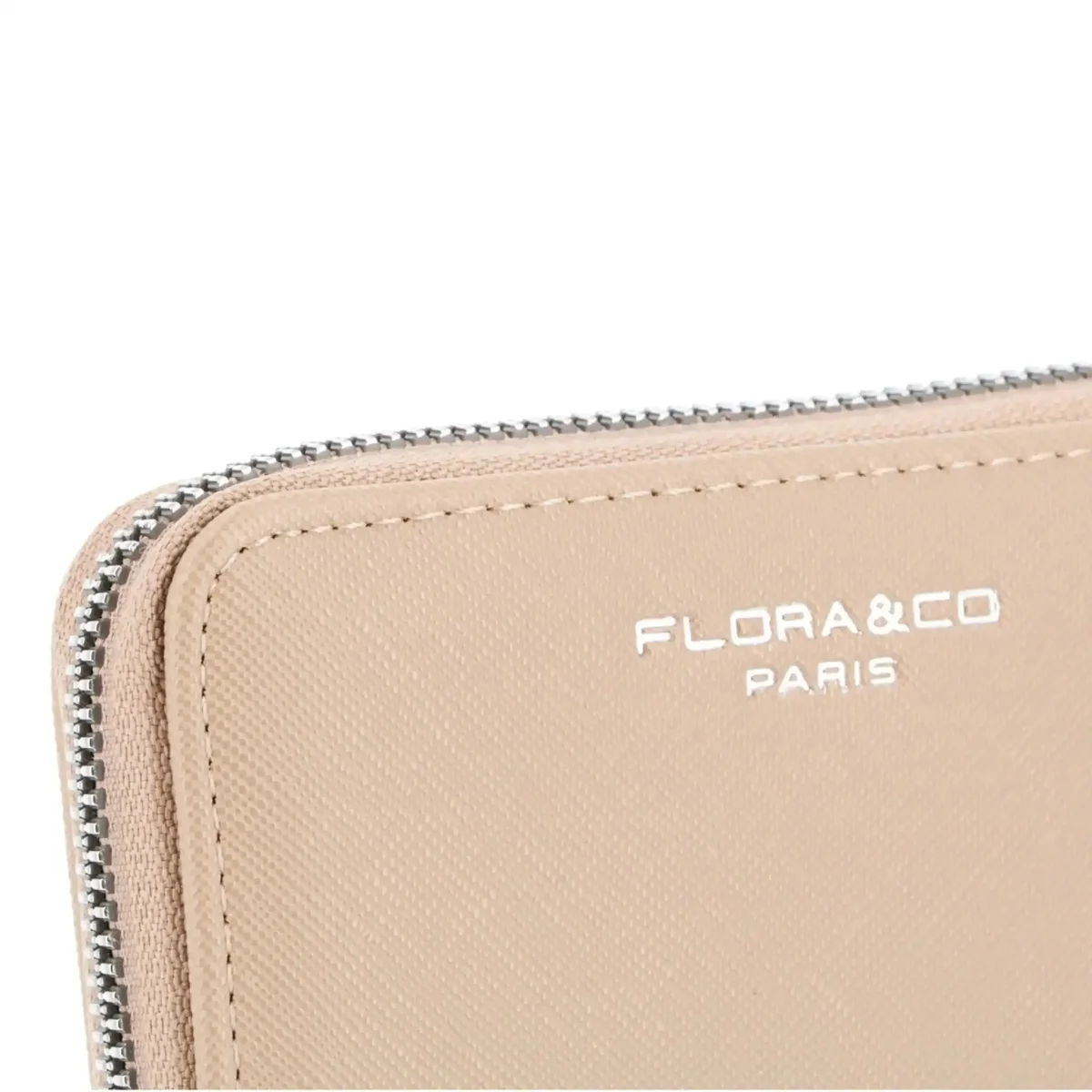 Portefeuille porte-carte femme saffiano beige – Image 4