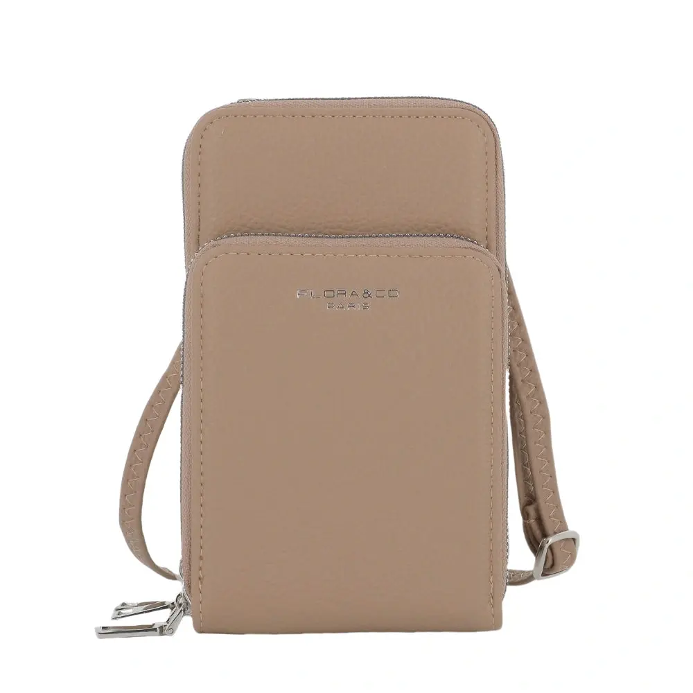 Sac bandoulière téléphone 6.7 Pouces femme beige taupe