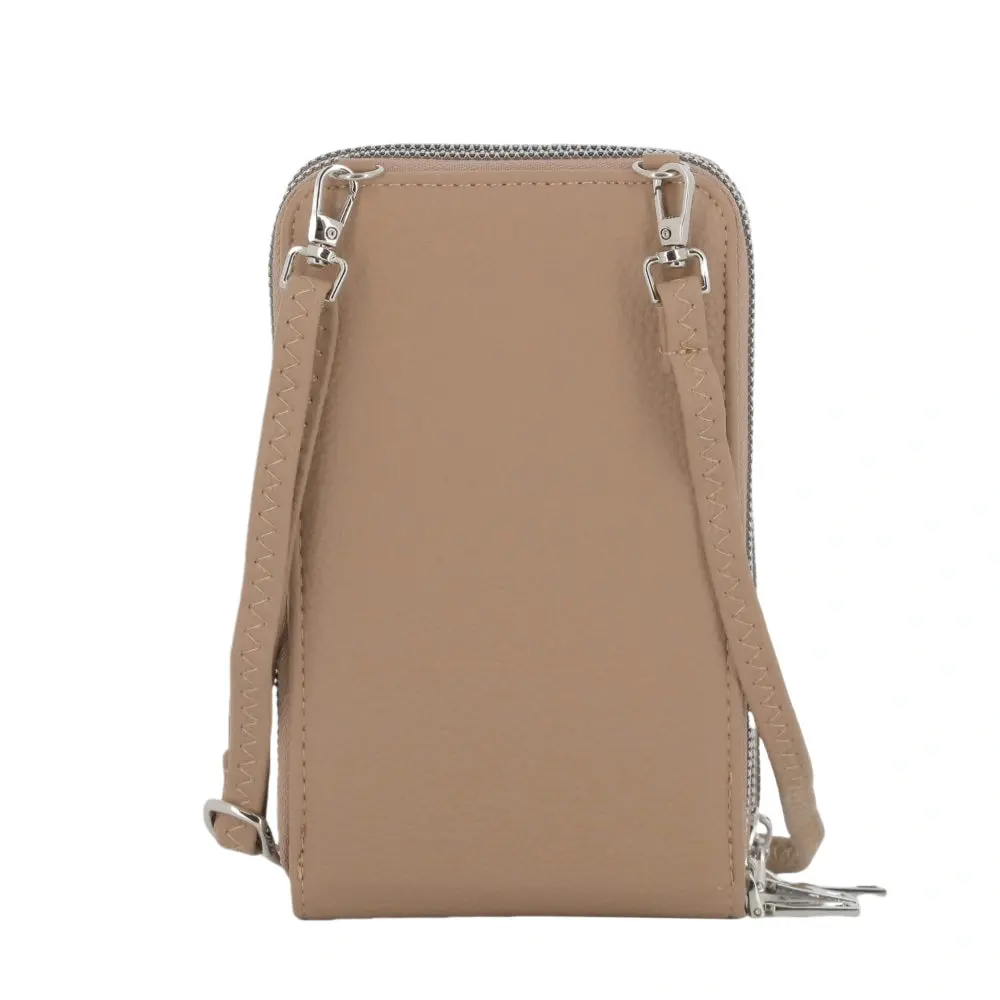 Sac bandoulière téléphone 6.7 Pouces femme beige taupe – Image 5