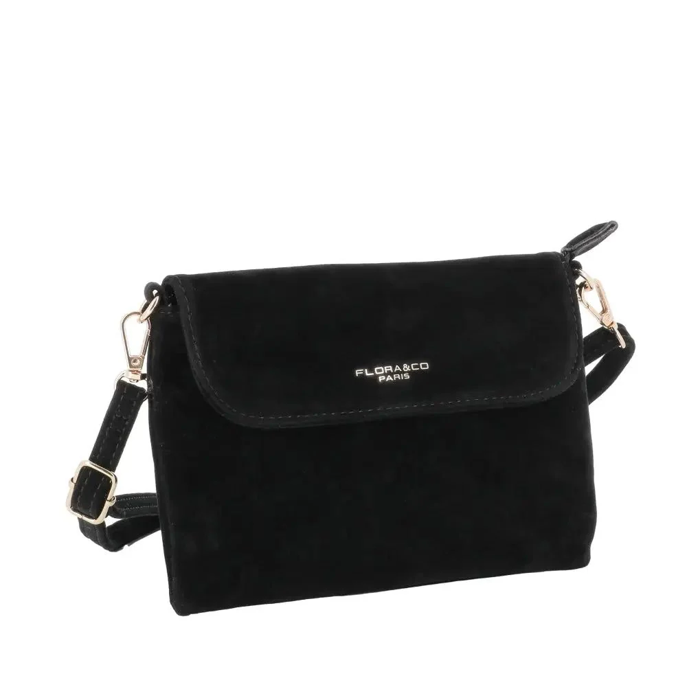 Petit sac bandoulière daim femme Noir – Image 3