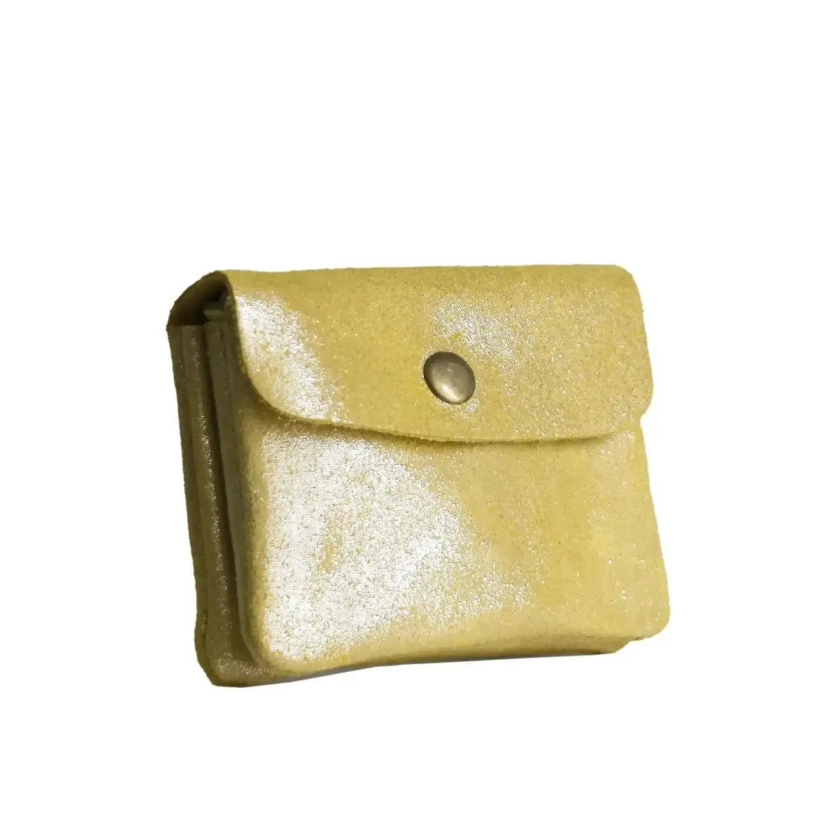 Porte-monnaie femme cuir daim irisé 044 moutarde – Image 4