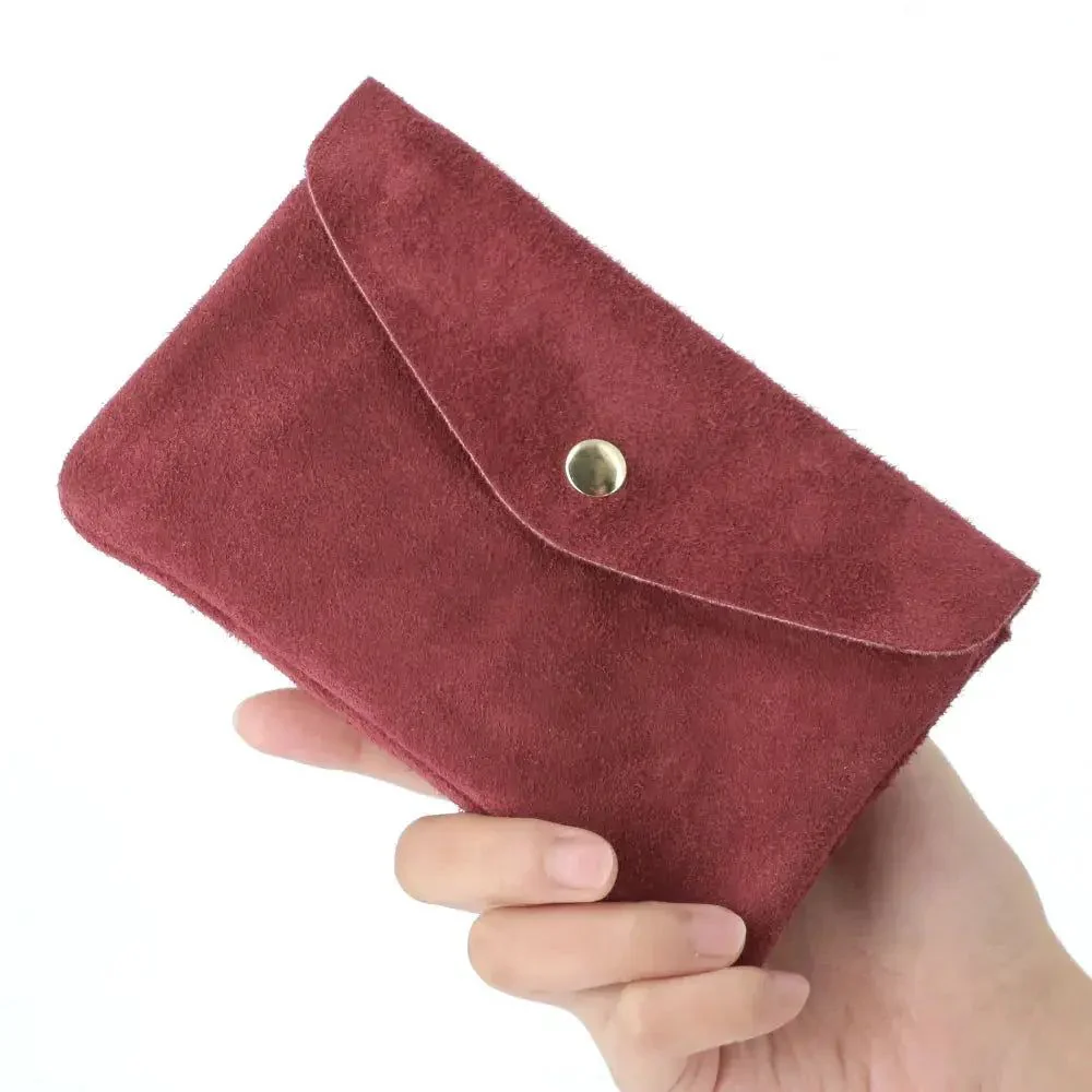 Grand portefeuille cuir suède compatible passeport Bordeaux – Image 4