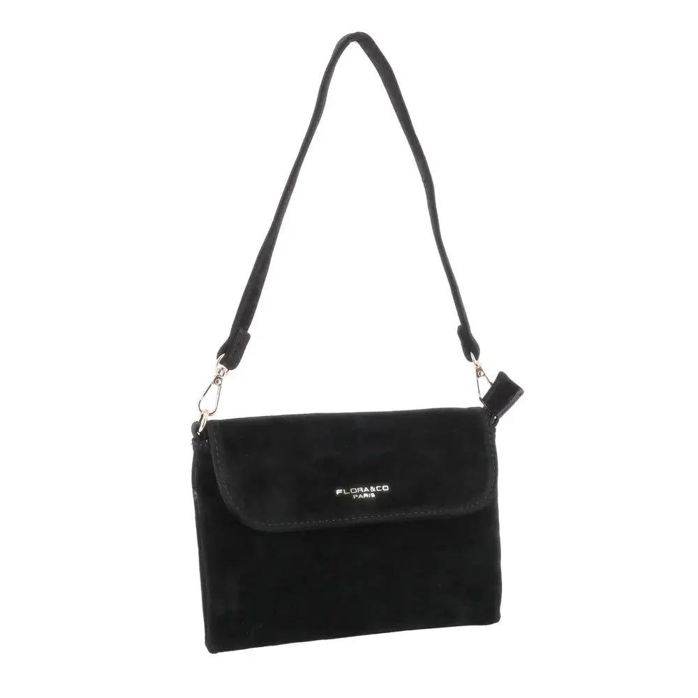 Petit sac bandoulière daim femme Noir – Image 5