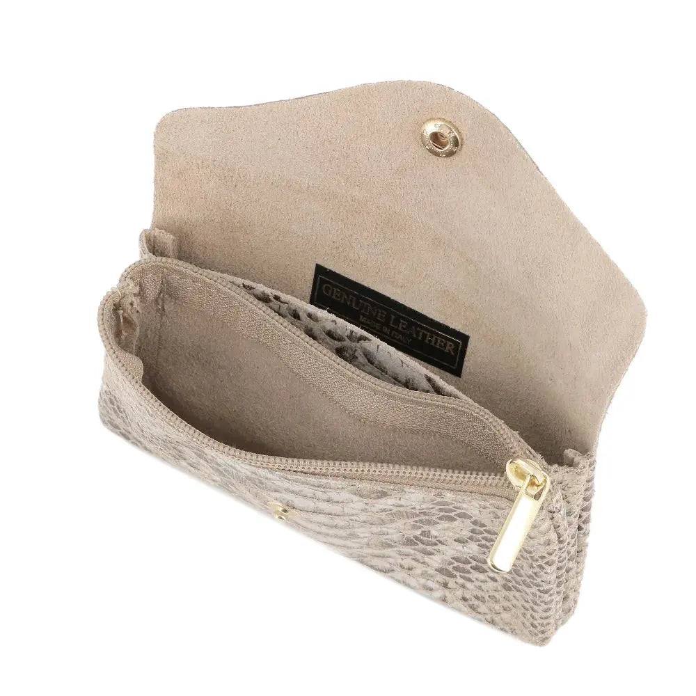 Porte-monnaie femme cuir python 05S Taupe – Image 6
