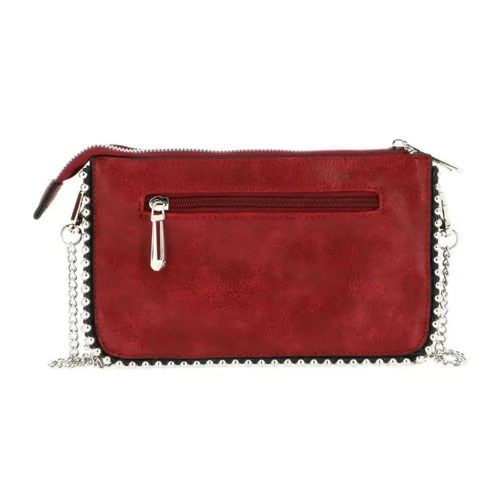 Pochette chaînette femme à bille bordeaux – Image 5