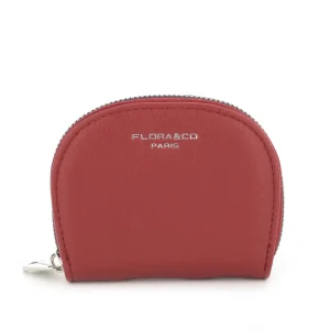 Porte-cartes 11 emplacements femme rouge foncé