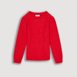 Pull Fille en Alpaga & Laine Mérinos Rouge Mazen