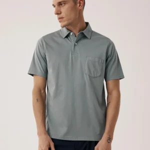 Polo Homme en Jersey de Coton Vert Militaire