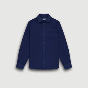 Chemise Garçon en Lin Bleu Marine Paul