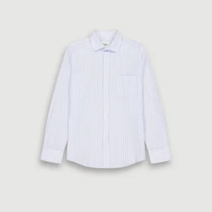 Chemise Garçon en Seersucker Bleu Cliel & Blanc Paul
