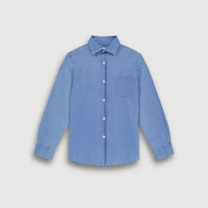 Chemise Garçon en Denim Léger Bleu Indigo Paul