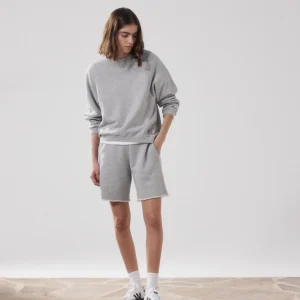 Short Femme en Molleton Gris Chiné Titien