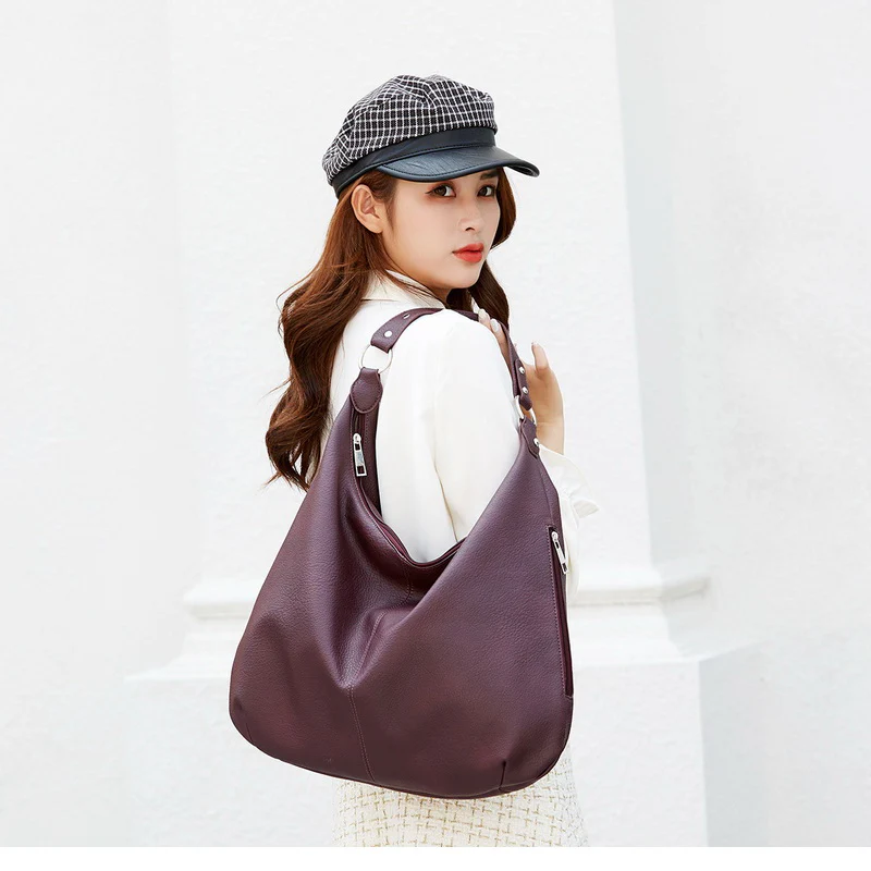 Sac à Main Cuir Femme Porté Épaule – Image 3