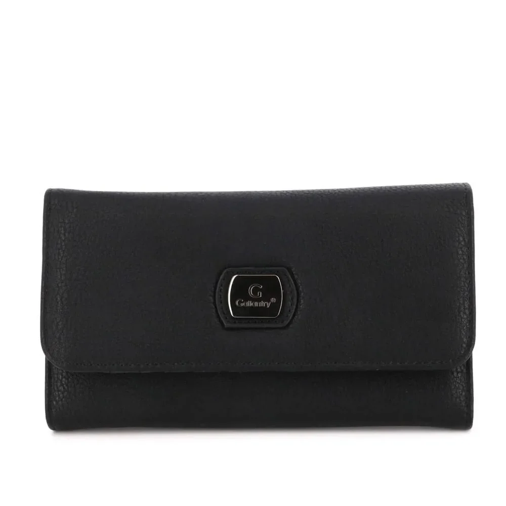 Portefeuille Long Femme Noir Synthétique Multifonction – Image 2