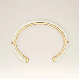 Bracelet Blanc Emaillé Laqué En Laiton