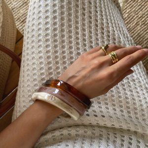 Lot 3 bracelets résine Cappuccino