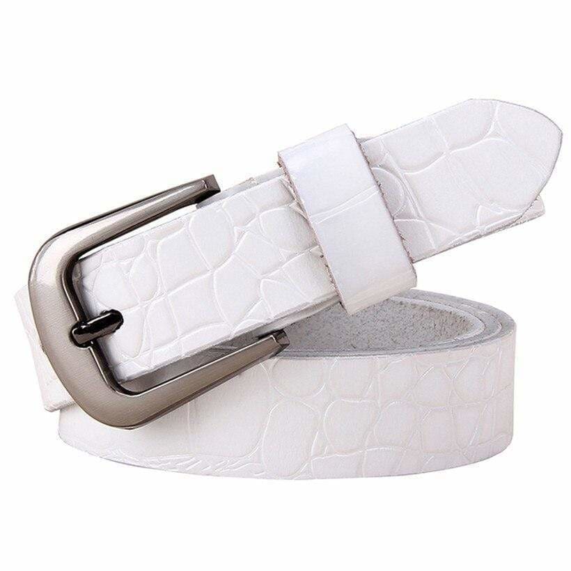 Ceinture Blanche en Cuir Véritable Années 50 – Image 2