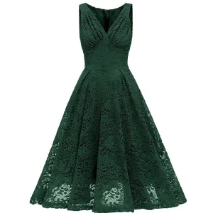 Robe Cocktail Rétro Dentelle