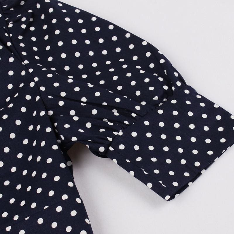 Robe Pin Up Bleu Foncée à Pois – Image 6