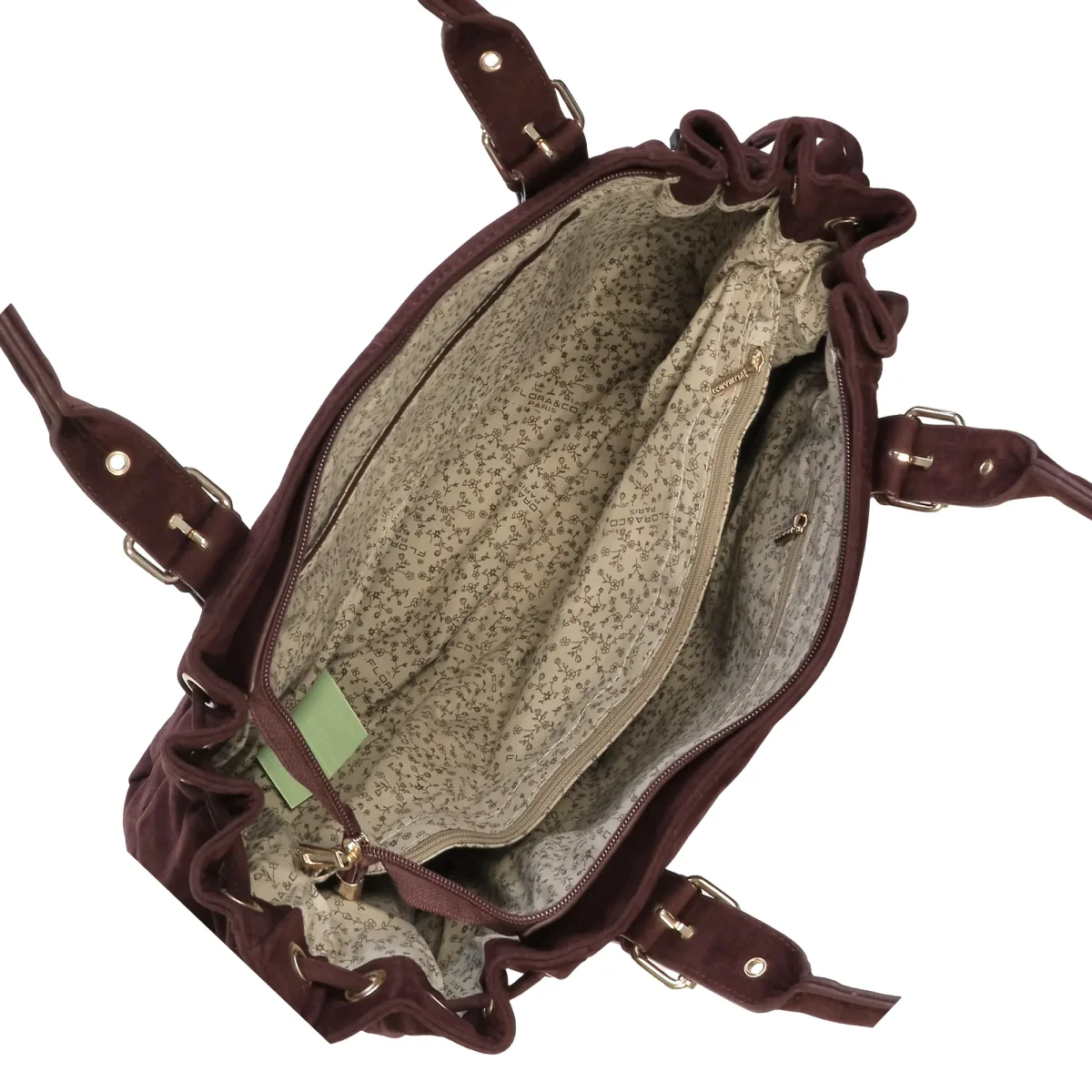 Sac Cabas Bowling Lacet Suédé Bordeaux – Image 5