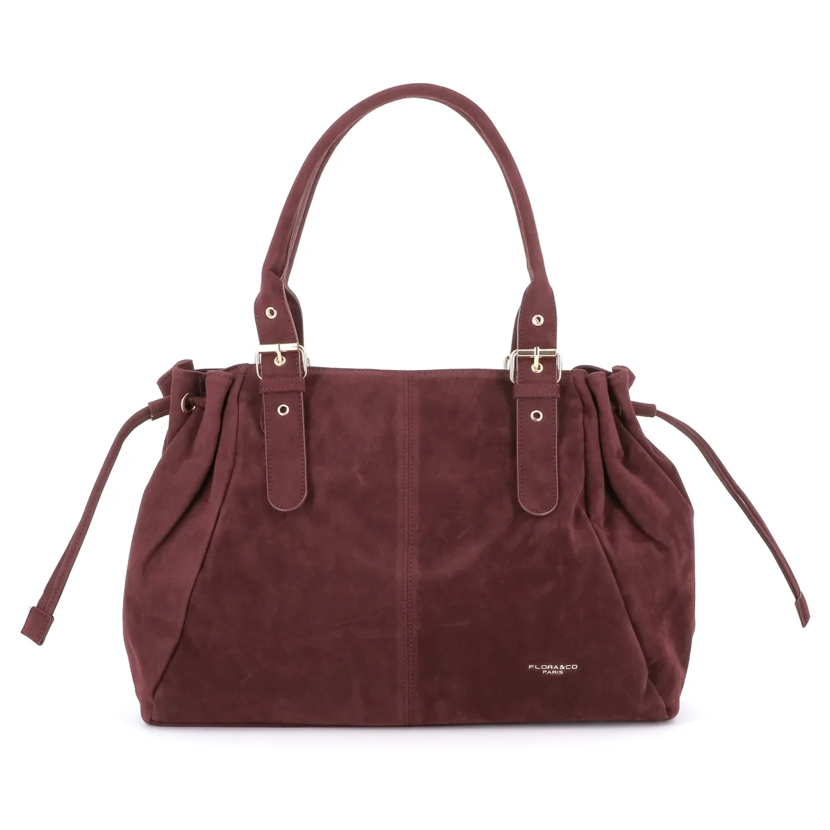 Sac Cabas Bowling Lacet Suédé Bordeaux