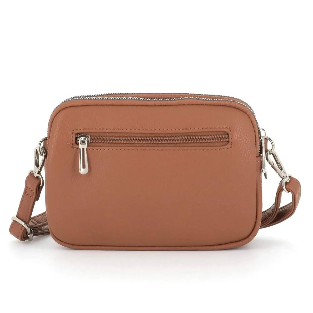Sac de ville bandoulière multipoches Camel – Image 4