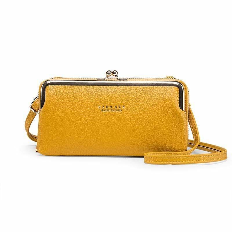 Sac Pochette Années 50 Cuir Jaune – Image 2